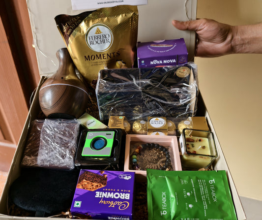 Close-up of Mindful Momentum Wellness & Productivity Gift Hamper for Him