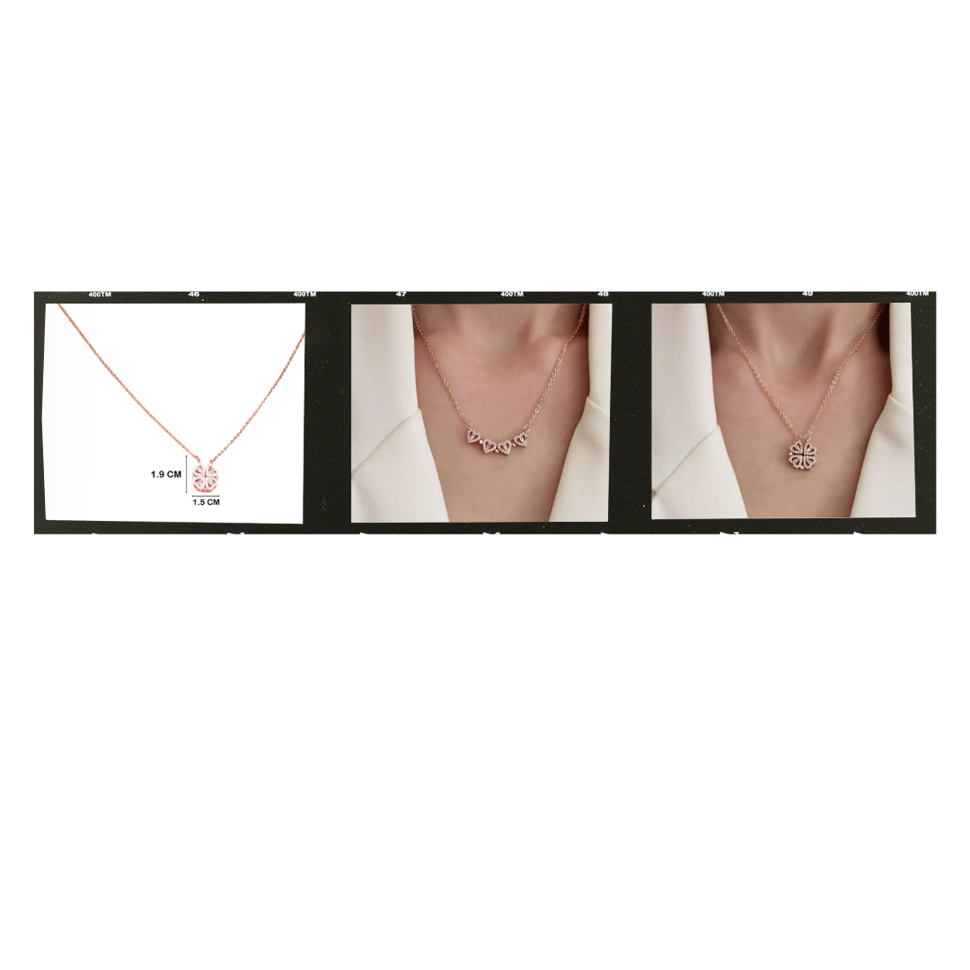 Three views of Blush Love Signature Jewellery Set for Women