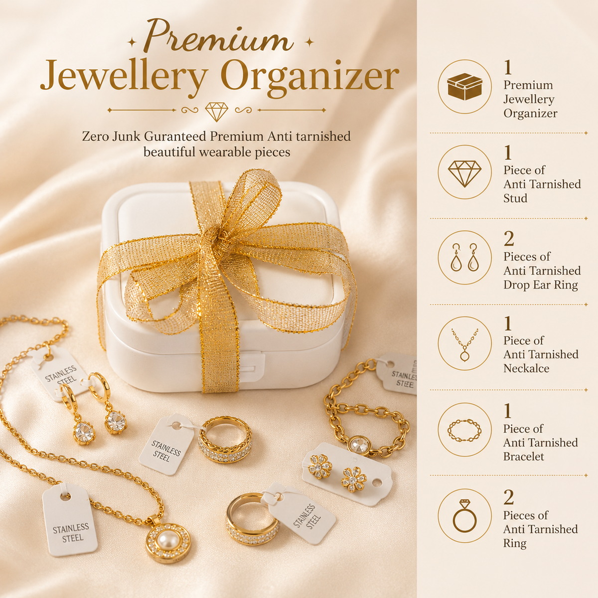 Premium Mystery Jewellery Box with Organizer for Women product feature