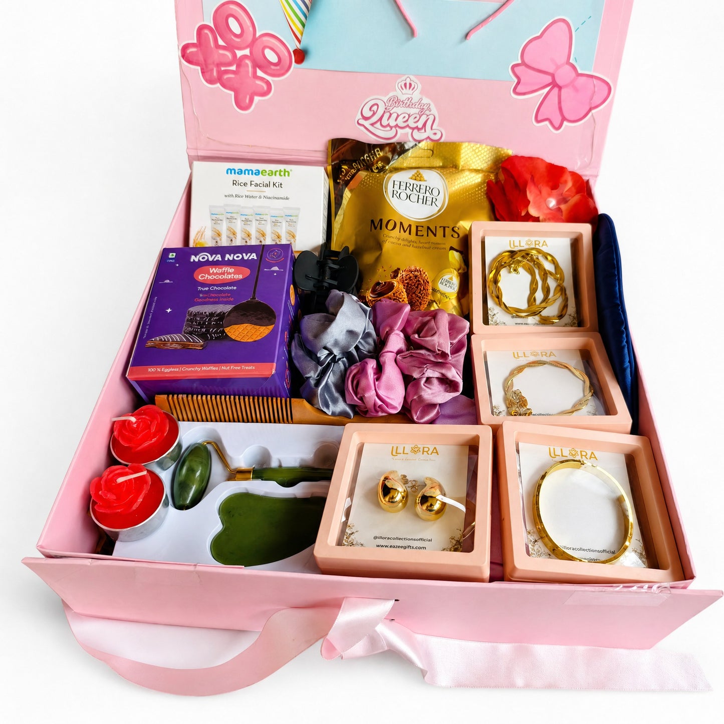The Glamouristic Luxe Gift Hamper for Women & Girls in a decorated luxury gift box