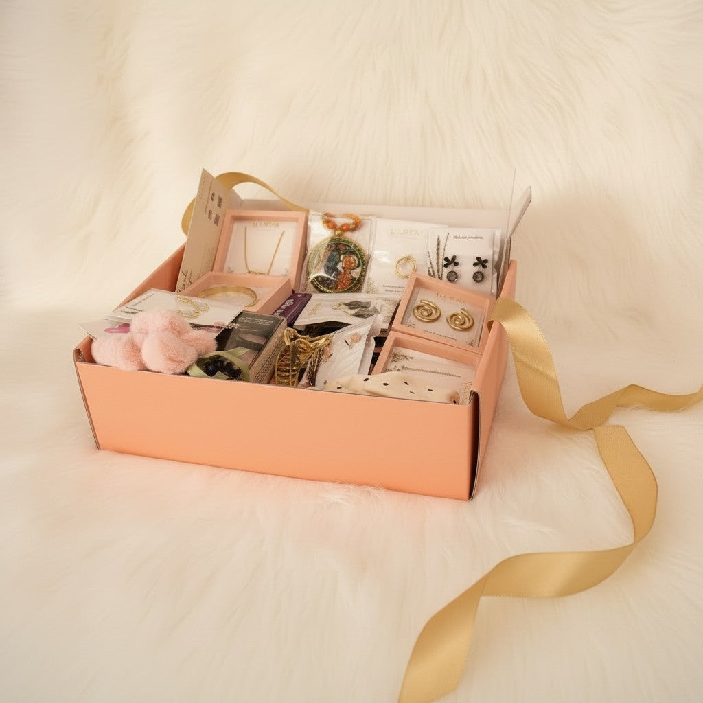 Pretty Pinterest Princess Glam Gift Hamper For Women & Girls on a light beige background