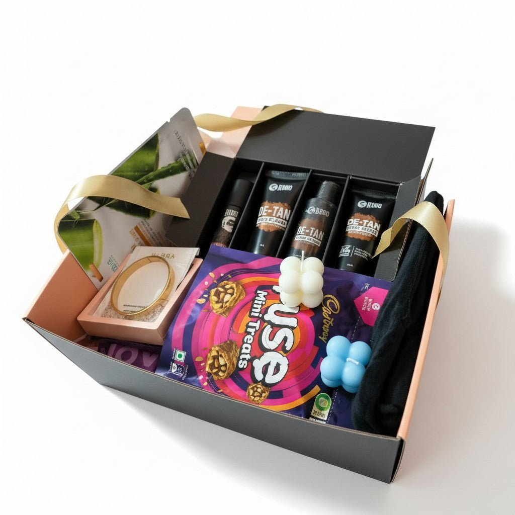 Grooming & Self-Care Gift Hamper For Men on a white background