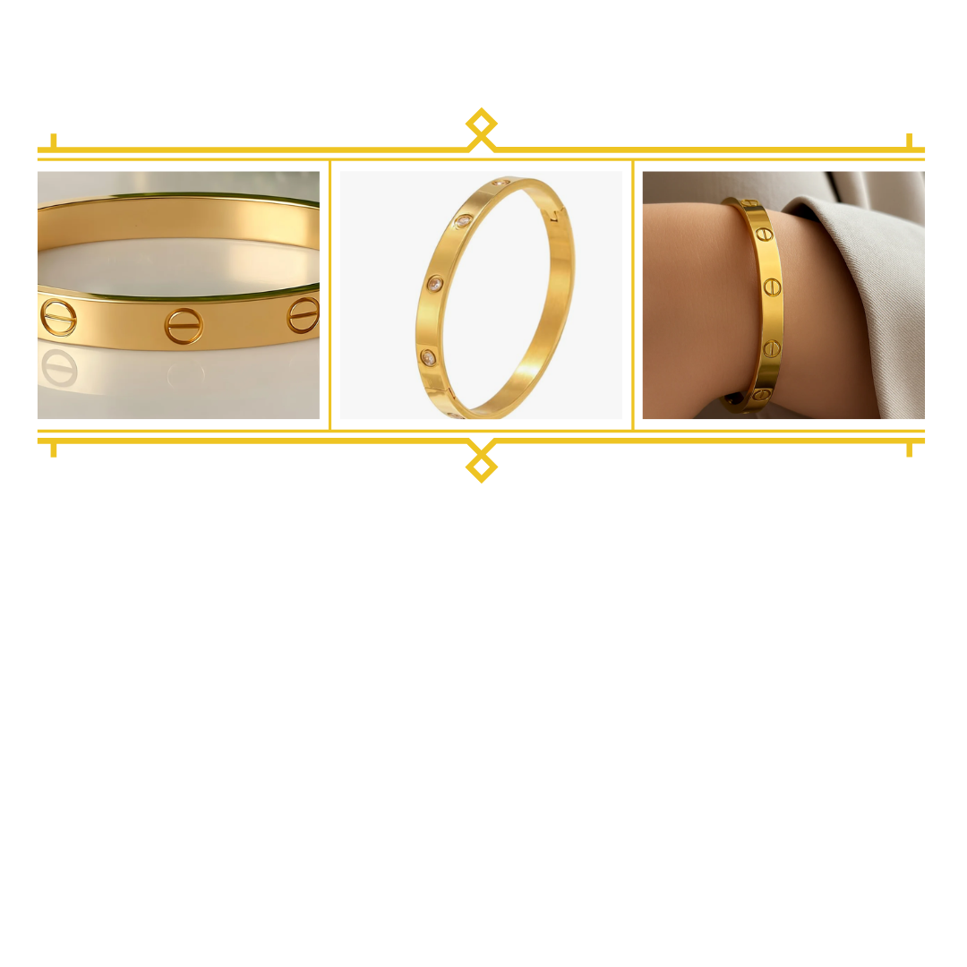Collage of Anti-tarnish 18k Gold-plated Zirconia Kada Bracelet