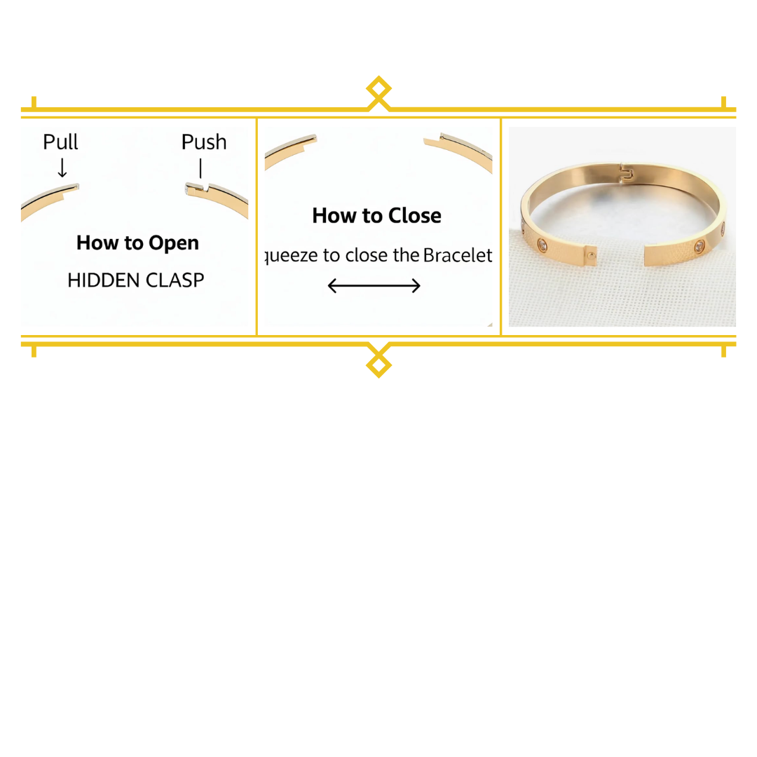 Instructions on how to open and close a Kada bracelet