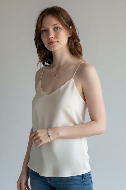 Women wearing Eternal Infinity Duo – Silver-plated Infinity Chain Pendant & Infinity Bracelet