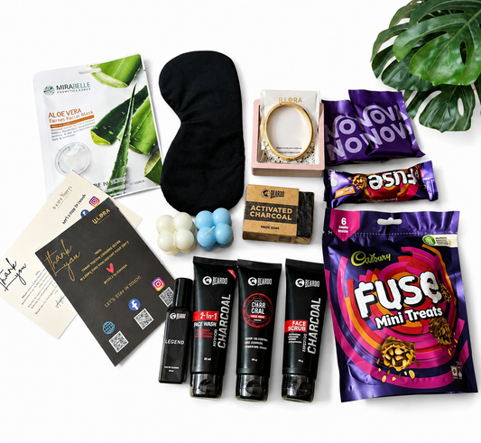 Alfa Glow Self-care & Grooming Hamper for Men on a white background