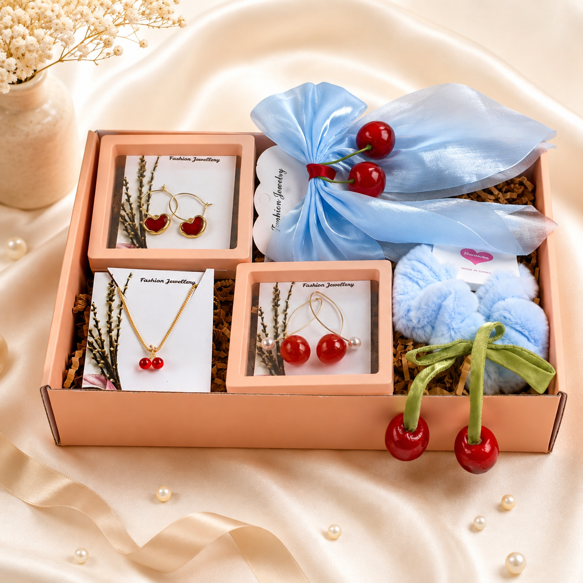 Blooming Cherry Beauty Gift Hamper for Women -  blue