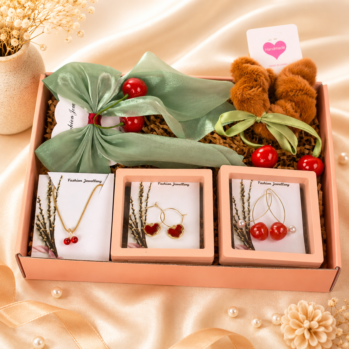 Blooming Cherry Beauty Gift Hamper for Women - green