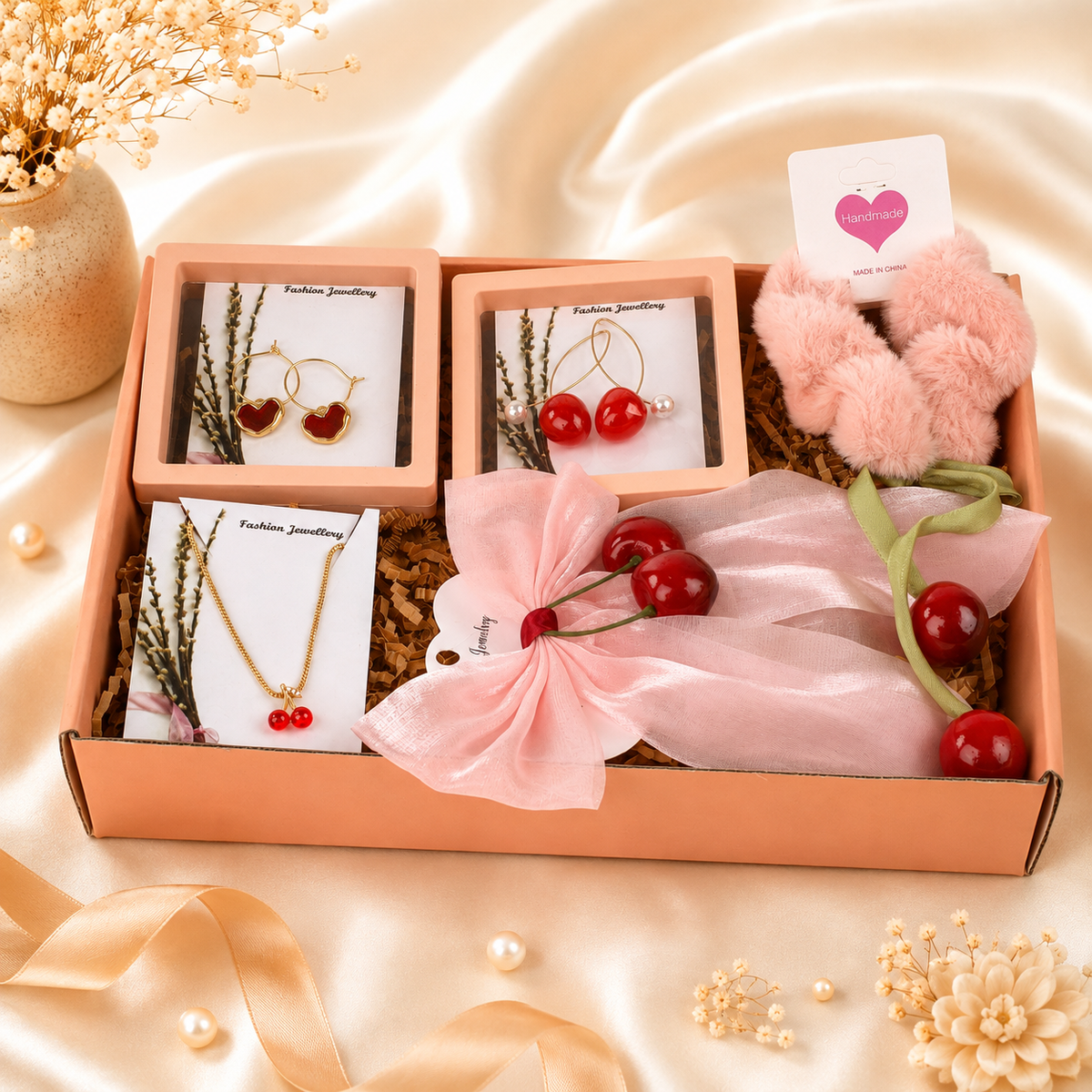 Blooming Cherry Beauty Gift Hamper for Women - pink