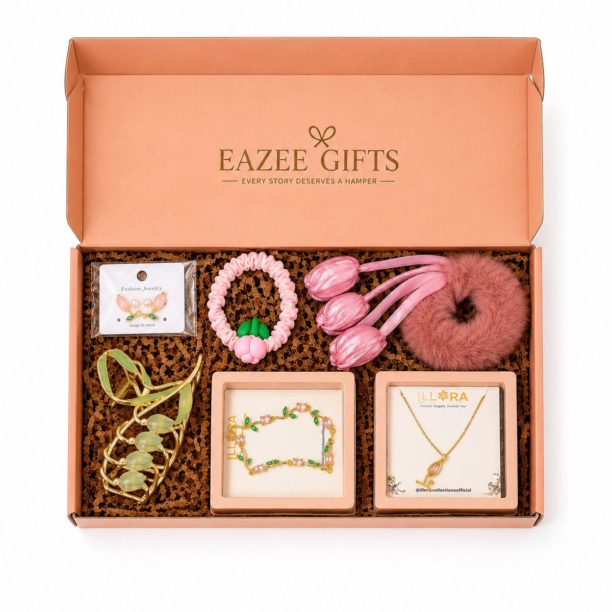 close up of Blushing Tulip Glam Gift Hamper for Women