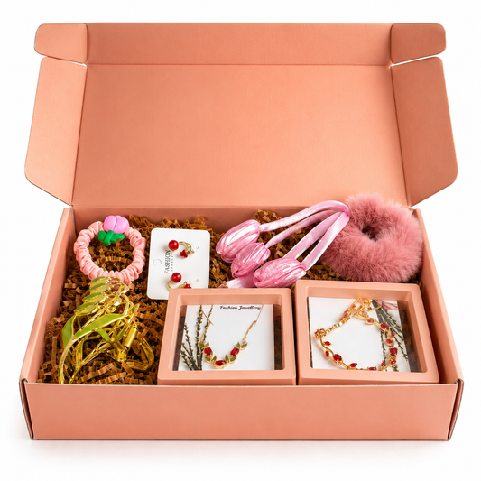 Blushing Tulip Glam Gift Hamper for Women in an open hamper box