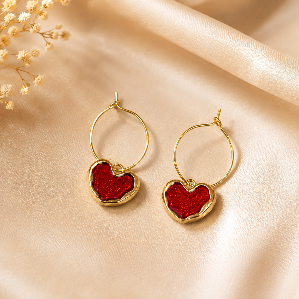 Blooming Cherry hoop earrings
