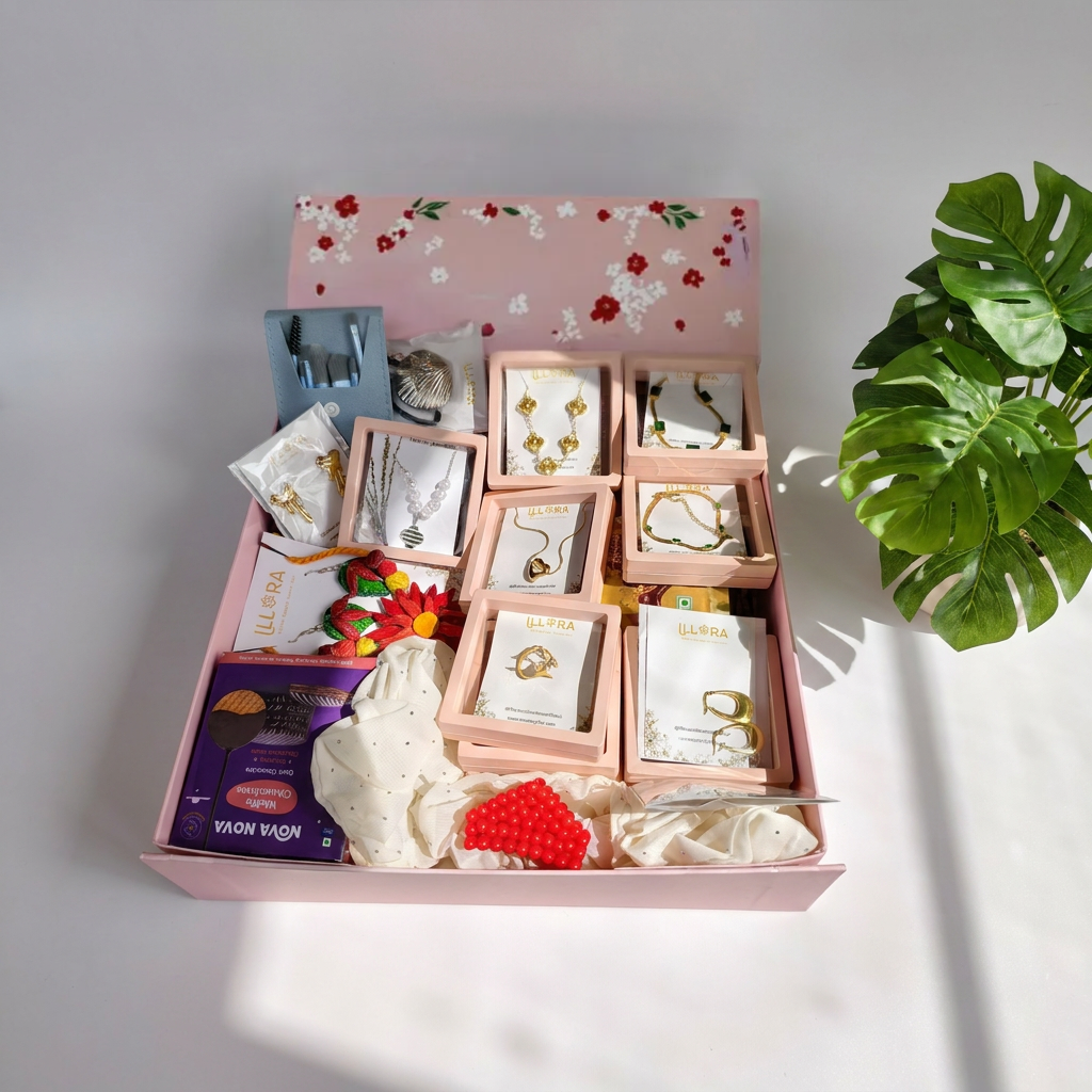 Cupid’s Favourite Girl Beauty Gift Hamper For Women & Girls on a light gray background
