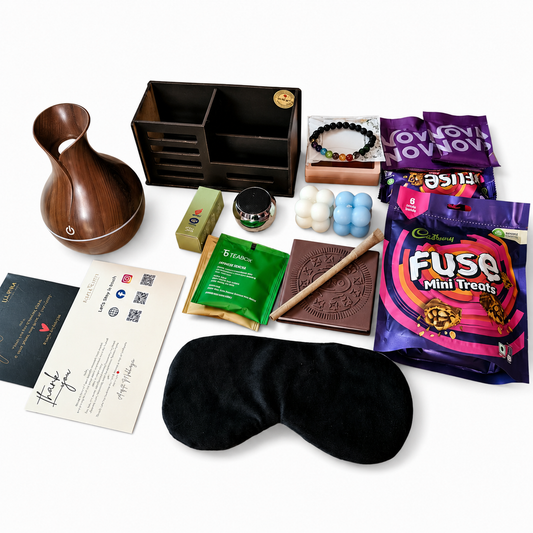 Mindful Momentum Wellness & Productivity Gift Hamper for Men on a white background