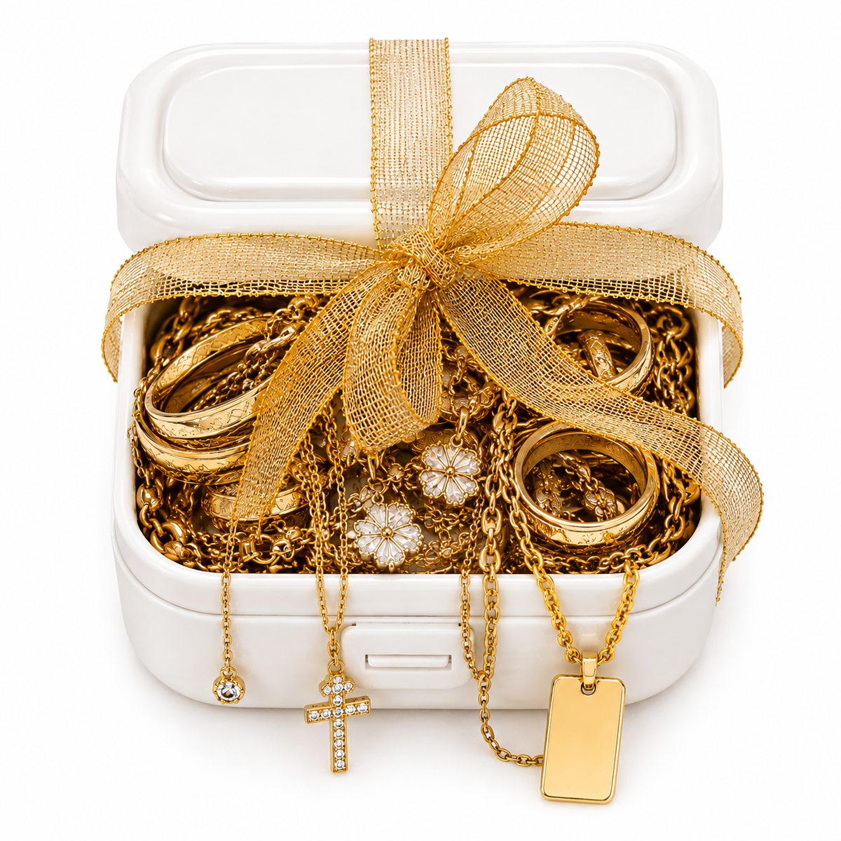 Premium Mystery Jewellery Box with Organizer for Women on a white background