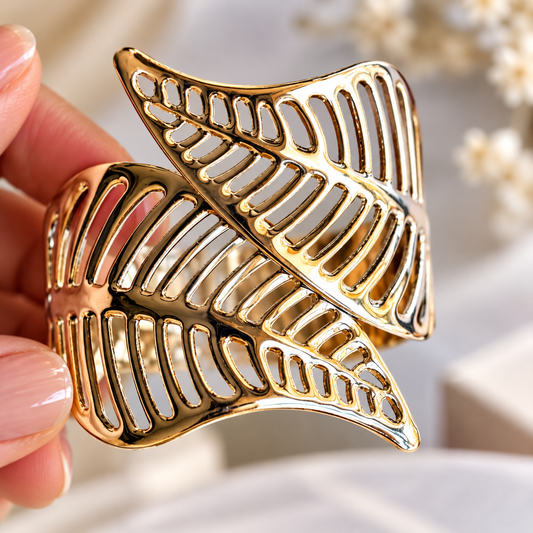 Silver Plated Anti Tarnish Western Leaf Shape Adjustable Bracelet for Women
