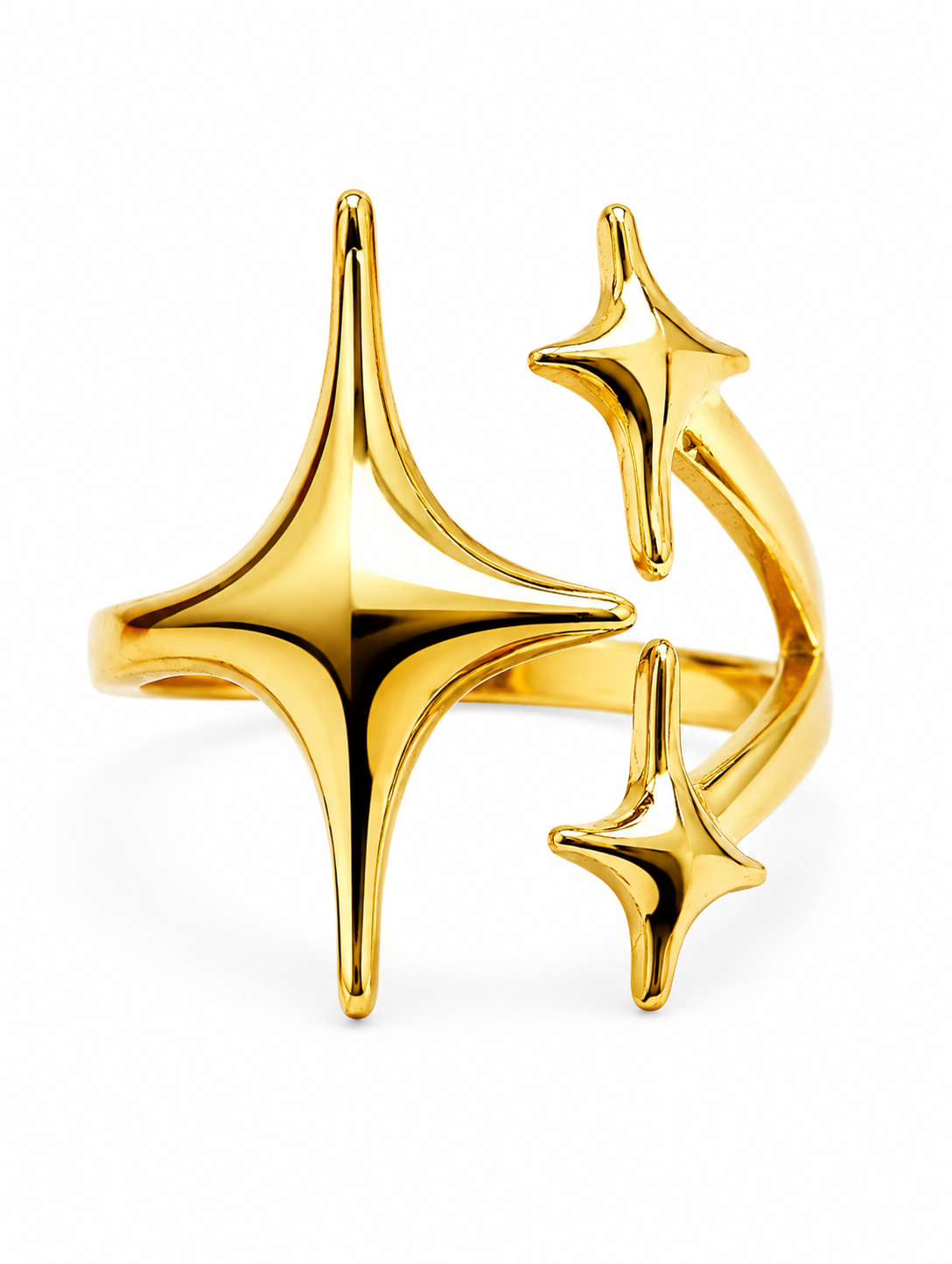 Stellina Gold Plated Anti Tarnish Statement Star Ring set against a clean white background.