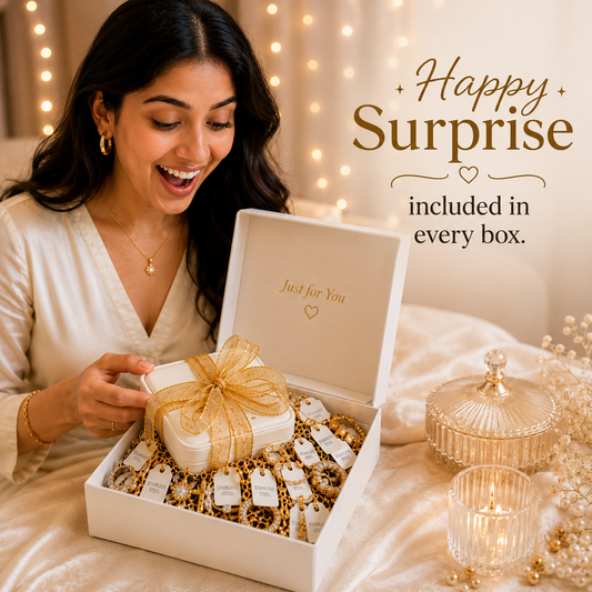 women opening Premium Mystery Jewellery Box with Organizer 